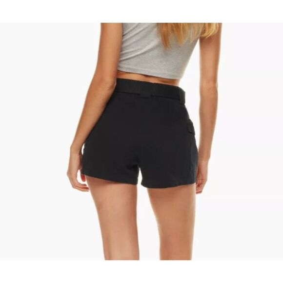 NEW Aritzia TNA Cargo Mini Shorts size XXL Black Belted - Picture 2 of 15